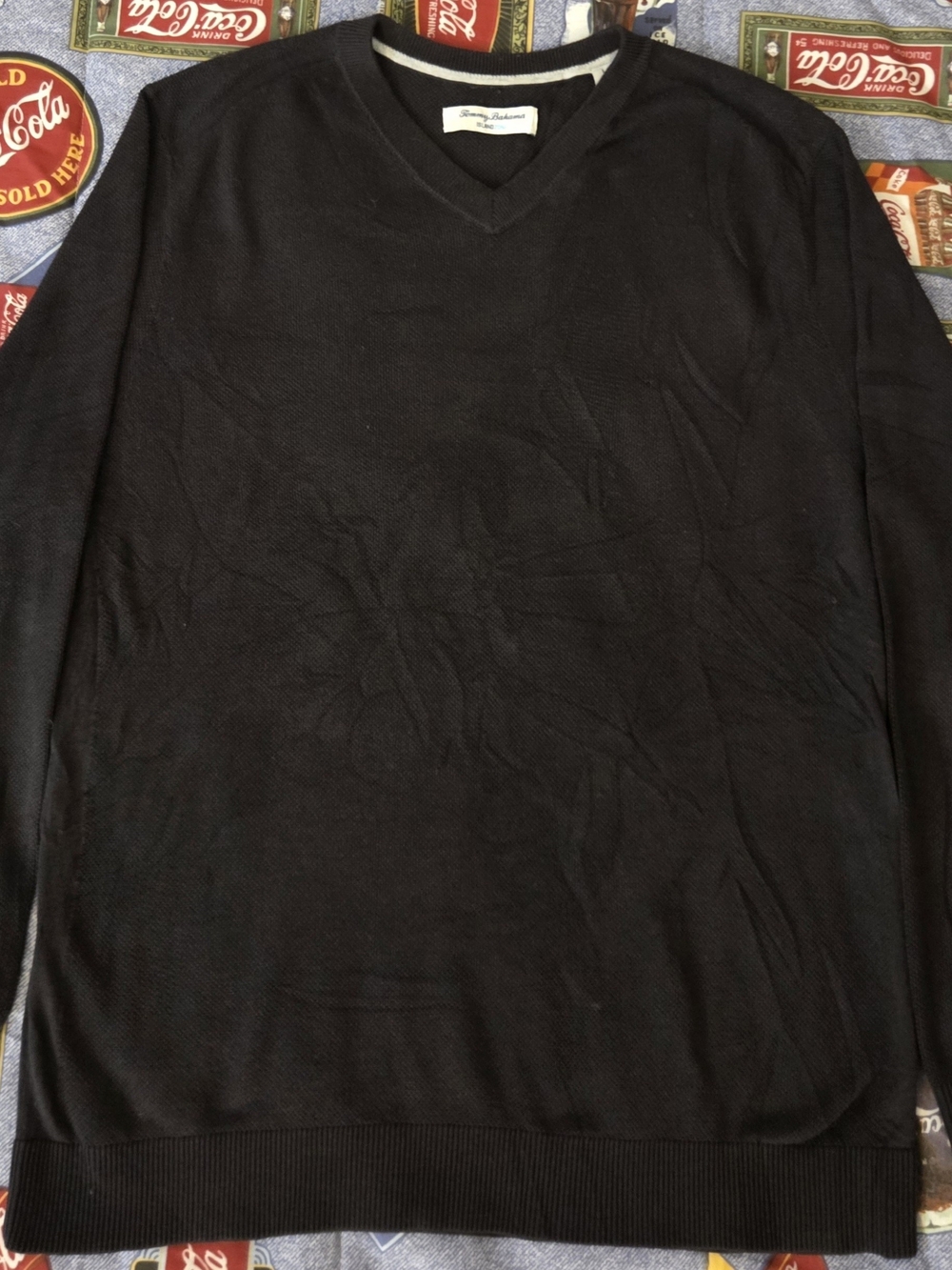 Tommy Bahama Men's Black V-Neck Pullover Sweater